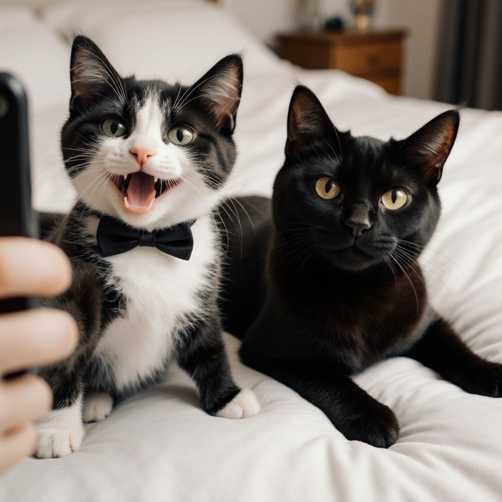What are the basic differences between tuxedo cat and black cat?